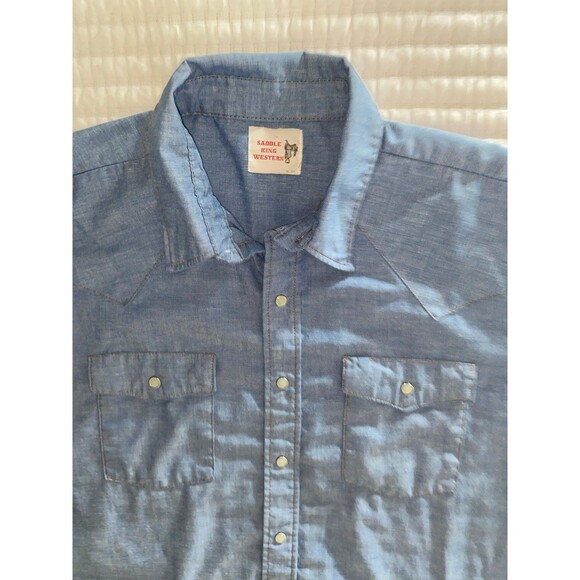Vintage Saddle King Western pearl snap short sleeve shirt - Picture 3 of 5